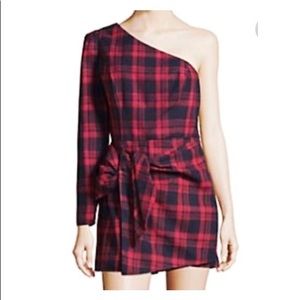 Design Lab tartan one-shoulder romper